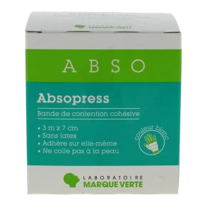 Absopress Bande Contention Cohésive 3m X 7cm  Blanc