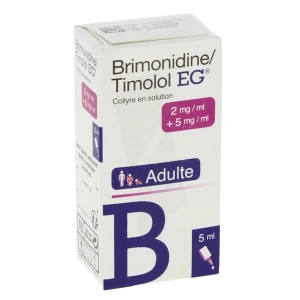 Brimonidine/timolol Eg 2 Mg/ml + 5 Mg/ml, Collyre En Solution