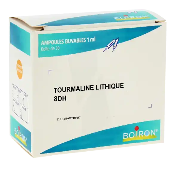 Boiron Tourmaline Lithique 8dh Solution Buvable En Ampoules Boîte De 30 Ampoules