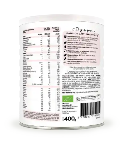 Popote Lait Infantile 2ème âge Bio 400g