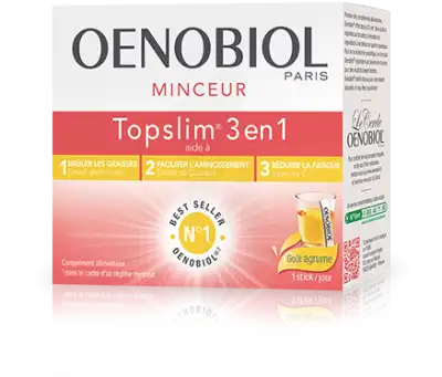 Oenobiol Topslim 3 en 1 Poudre à diluer Agrume Sticks/14