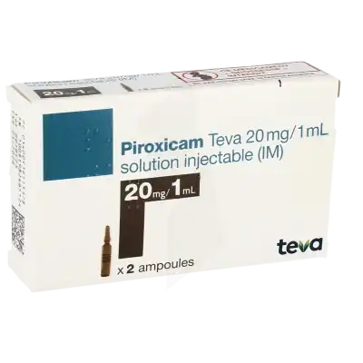 PIROXICAM TEVA 20 mg/1 ml, solution injectable (IM)