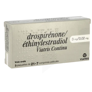 Drospirenone/ethinylestradiol Viatris Continu 3 Mg/0,02 Mg, Comprimé Pelliculé