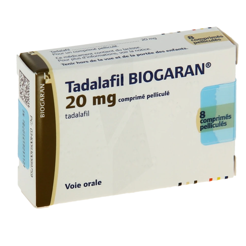 Tadalafil Biogaran 20 Mg, Comprimé Pelliculé