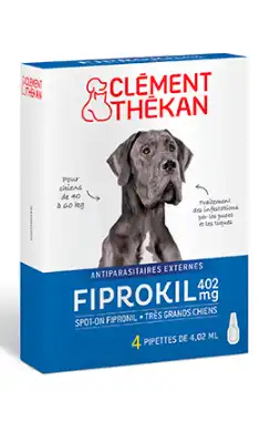 Fiprokil 402mg Spot-onsolution Pour Application Locale Très Grands Chiens 40-60kg 4 Pipettes/4,02ml à Bressuire