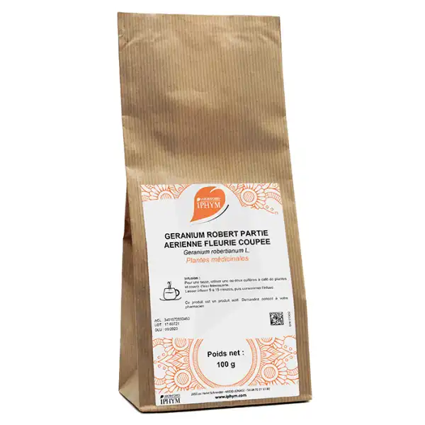 Iphym Santé Geranium Robert Plantes En Vrac Entières Et Coupées 100g