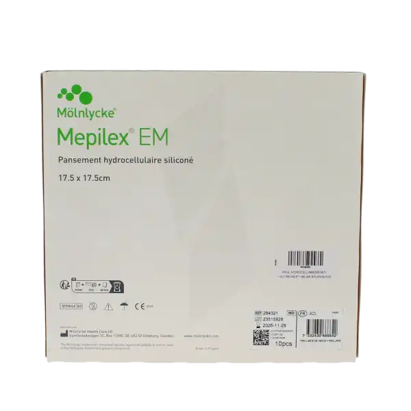 Mepilex Em Pansement Hydrocellulaire Découpable Stérile 17,5x17,5cm