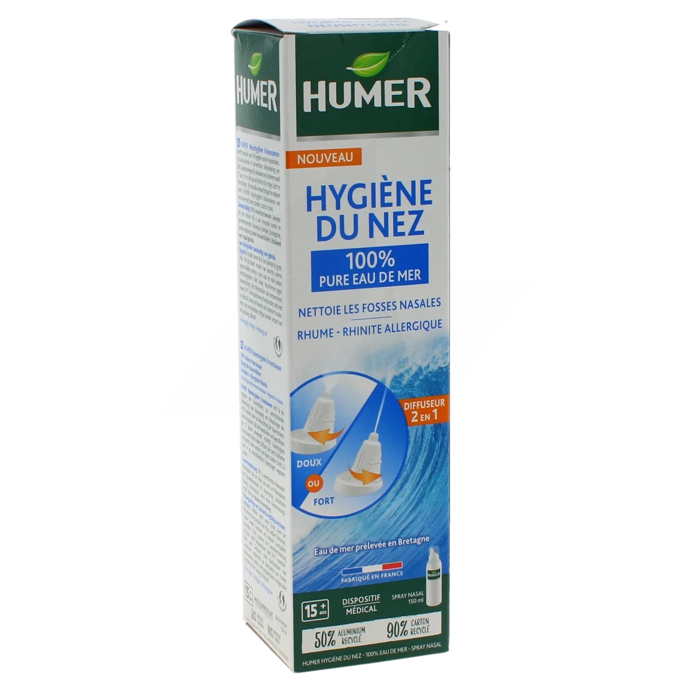 Humer Hygiène Du Nez Spray Nasal 100% Eau De Mer Spray De 150 Ml