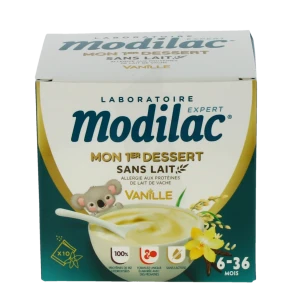 Modilac Mon 1er Dessert Sans Lait Pdr Vanille Dès 6 Mois 10sachets/18.6g