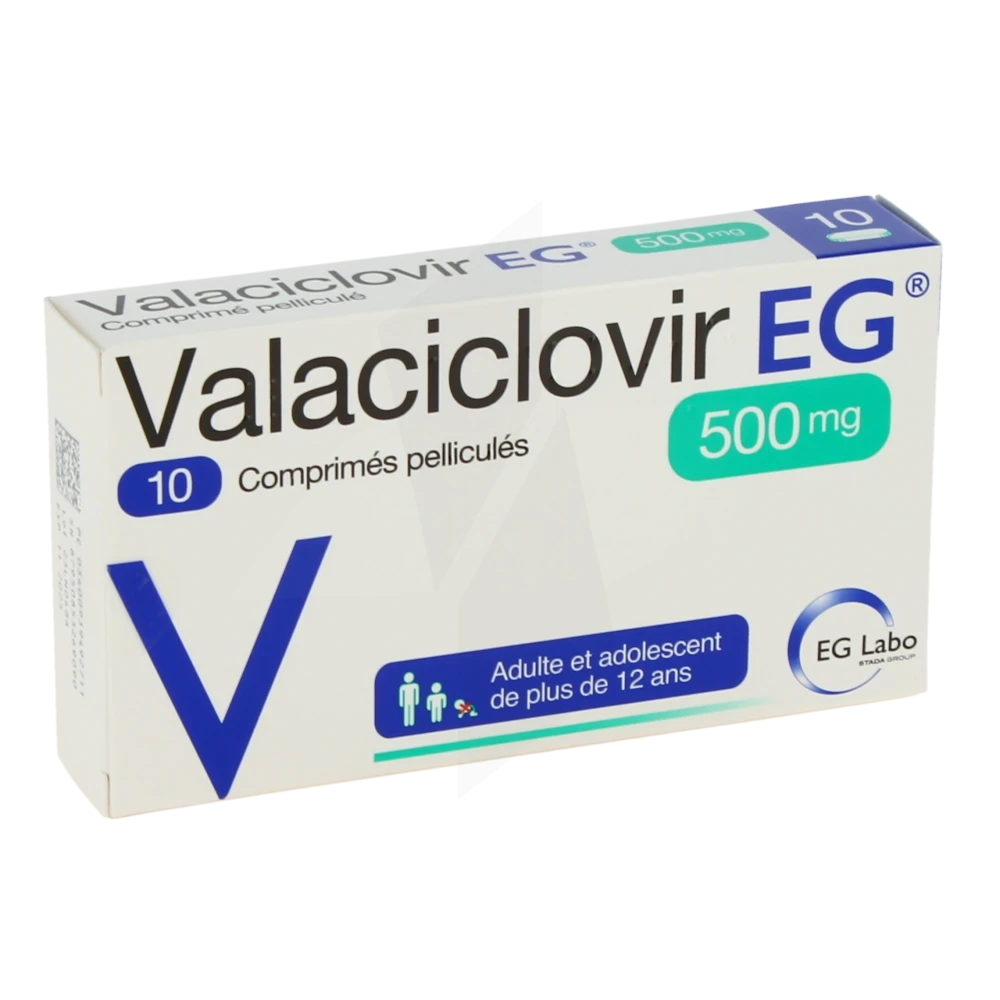 Valaciclovir Eg 500 Mg, Comprimé Pelliculé