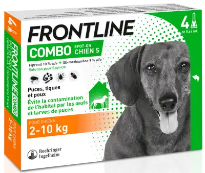 FRONTLINE COMBO 67 mg/60,3 mg Solution pour spot-on chien S (2-10kg) 3Pipette/0,67ml