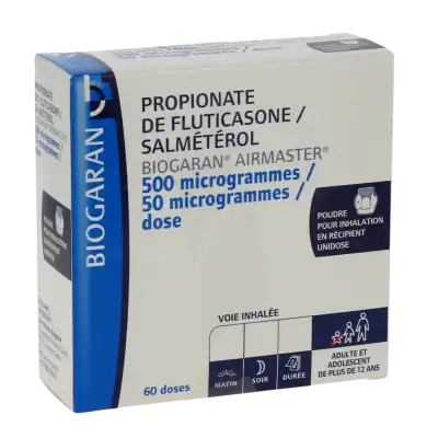 Propionate De Fluticasone/salmeterol Biogaran Airmaster 500 Microgrammes/ 50 Microgrammes/dose, Poudre Pour Inhalation En Récipient Uni à CANALS