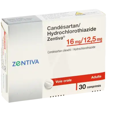 CANDESARTAN/HYDROCHLOROTHIAZIDE ZENTIVA 16 mg/12,5 mg, comprimé