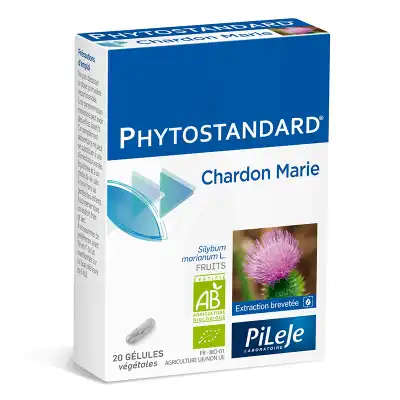 Pileje Phytostandard - Chardon Marie 20 Gélules Végétales à Entrelacs