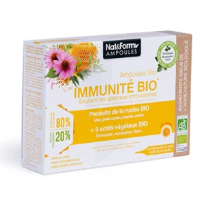 Nat&form Ampoules Immunite Bio Solution Buvable 20 Ampoules/10ml