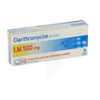 Clarithromycine Arrow 500 Mg, Comprimé Pelliculé à Libération Modifiée à Clermont-Ferrand