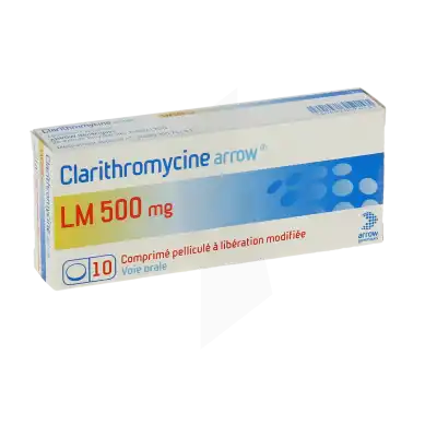 CLARITHROMYCINE ARROW 500 mg, comprimé pelliculé à libération modifiée