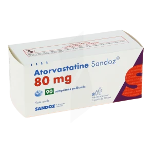 Atorvastatine Sandoz 80 Mg, Comprimé Pelliculé Sécable