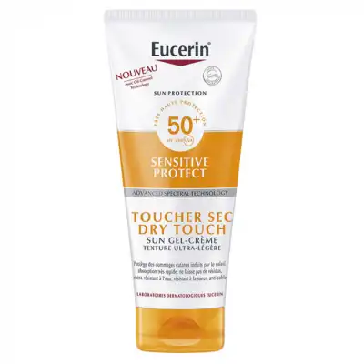 Eucerin Sun Sensitive Protect Spf50+ Gel Crème Corps Toucher Sec Fl/200ml à Bordeaux