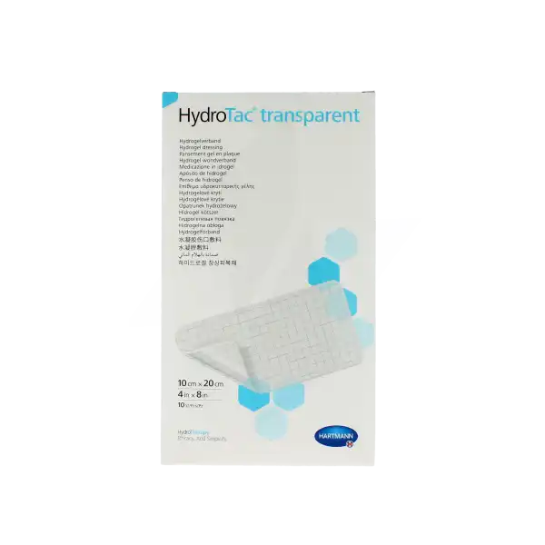 Hydrotac Transparent Pansements Gel Non Adhésif 10x20cm B/ 10
