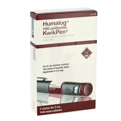Humalog 100 Ui/ml Kwikpen, Solution Injectable à LIVRON-SUR-DROME