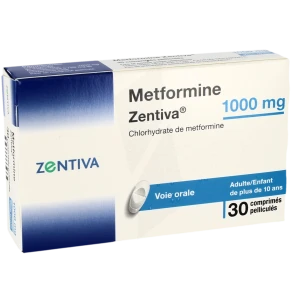 Metformine Zentiva 1000 Mg, Comprimé Pelliculé