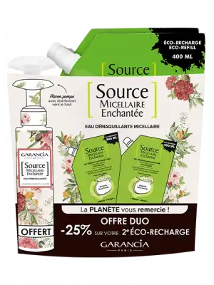 Garancia Source Micellaire Enchantée Amande 2 Recharges/400ml + Flacon/100ml Offert