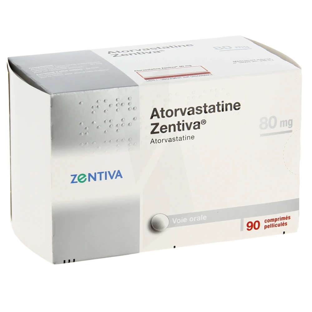 Atorvastatine Zentiva 80 Mg, Comprimé Pelliculé