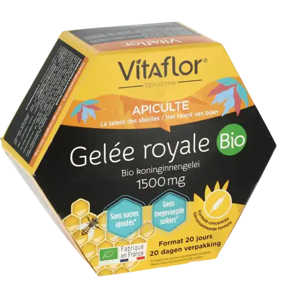 Vitaflor Bio Gelée Royale 1500mg Solution Buvable 20 Ampoules/15ml
