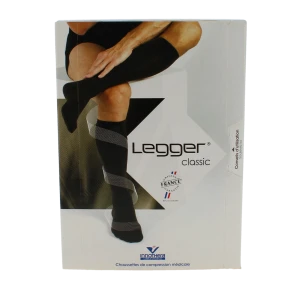 Legger® Classic Classe Ii Chaussettes Noir Taille 2 Long Pied Fermé