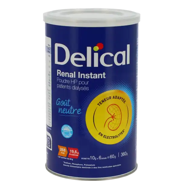 Delical Renal Instant Aliment Diététique Pour Dialysé B/360g Dosette