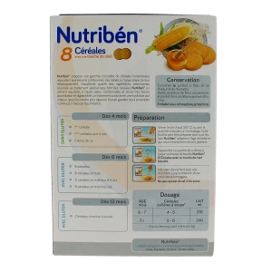 Nutribén Farine 8 Céréales Et Miel Biscuité B/300g