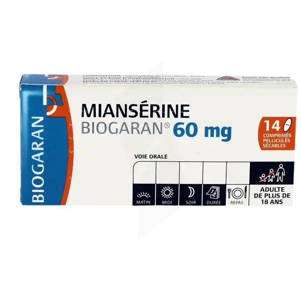 Mianserine Biogaran 60 Mg, Comprimé Pelliculé Sécable