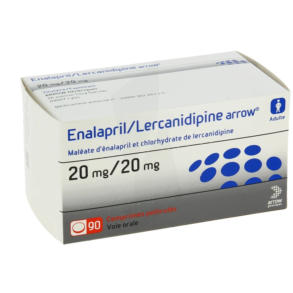 Enalapril/lercanidipine Arrow 20 Mg/20 Mg, Comprimé Pelliculé