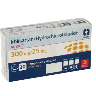 Irbesartan/hydrochlorothiazide Arrow 300 Mg/25 Mg, Comprimé Pelliculé à Agen