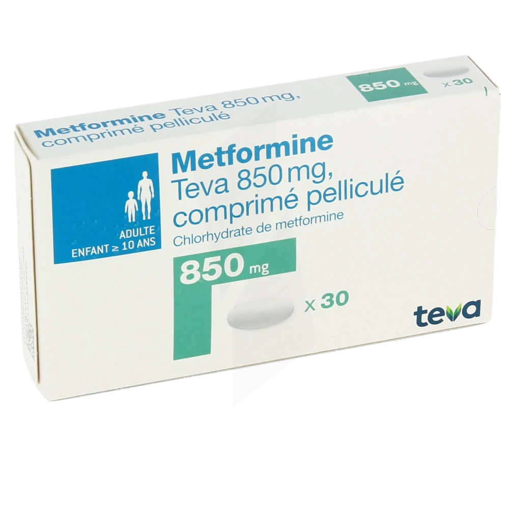 Metformine Teva 850 Mg, Comprimé Pelliculé