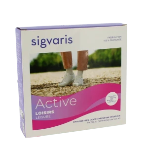 Sigvaris Active Loisirs Chaussette Classe 2 Femme Gris Clair Long M