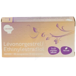 Levonorgestrel/ethinylestradiol Cristers 100 Microgrammes/20 Microgrammes, Comprimé Pelliculé