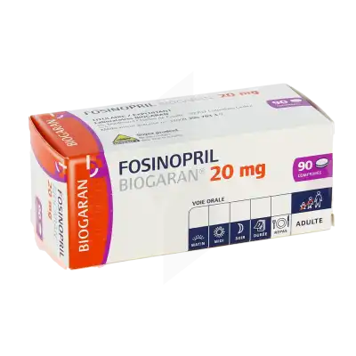FOSINOPRIL BIOGARAN 20 mg, comprimé