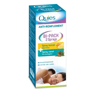 Quies Bi-Pack 2 Sprays buccal et nasale anti-ronflement