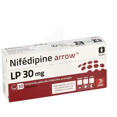 Nifedipine Arrow L.p. 30 Mg, Comprimé Pelliculé à Libération Prolongée à Bordeaux