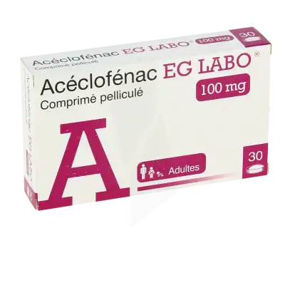 Aceclofenac Eg Labo 100 Mg, Comprimé Pelliculé à FLEURANCE