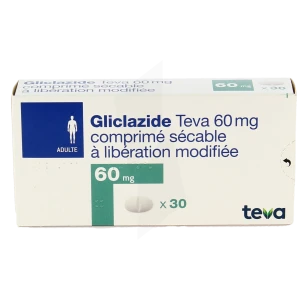 Gliclazide Teva 60 Mg, Comprimé Sécable à Libération Modifiée