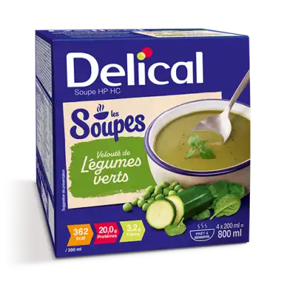 Delical Soupe Hp Hc Nutriment Velouté Légumes Verts 4bols/200ml à Poitiers