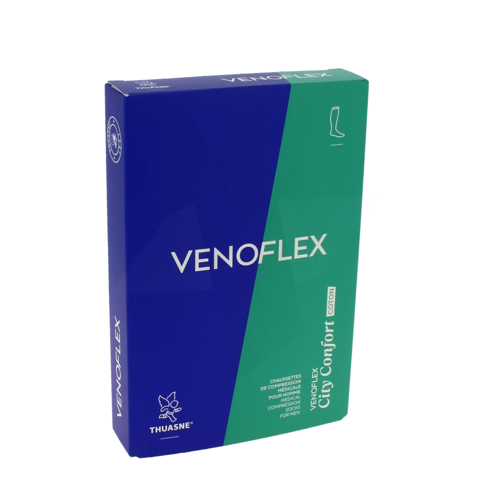 Venoflex City 2 Chaussette Coton Confort Homme Noir Taille 2n
