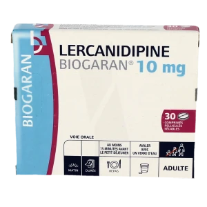 Lercanidipine Biogaran 10 Mg, Comprimé Pelliculé Sécable