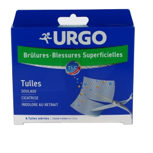 Urgo Brûlures - Blessures Superficielles Tulles Grand Format 8x8cm B/4