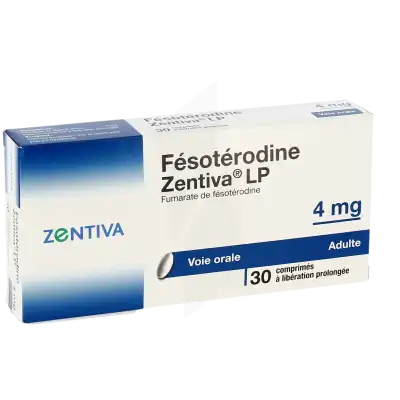 Fesoterodine Zentiva Lp 4 Mg, Comprimé à Libération Prolongée à Paris