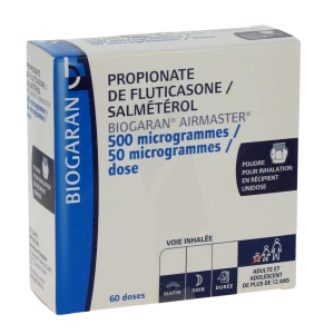 Propionate De Fluticasone/salmeterol Biogaran Airmaster 500 Microgrammes/ 50 Microgrammes/dose, Poudre Pour Inhalation En Récipient Uni