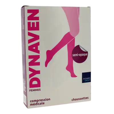 Sigvaris Dynaven Semi-opaque Chaussette Classe 2 Femme Marine Long M à Grenade